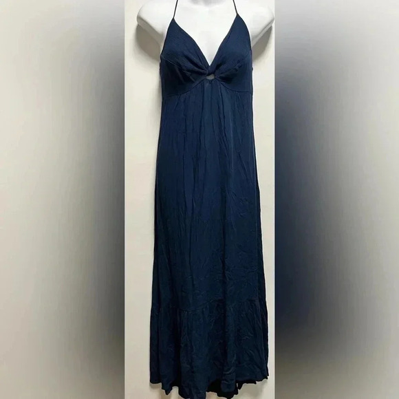 Lovestitch Empire Waist Tiered Maxi Dress Blue - Picture 1 of 5